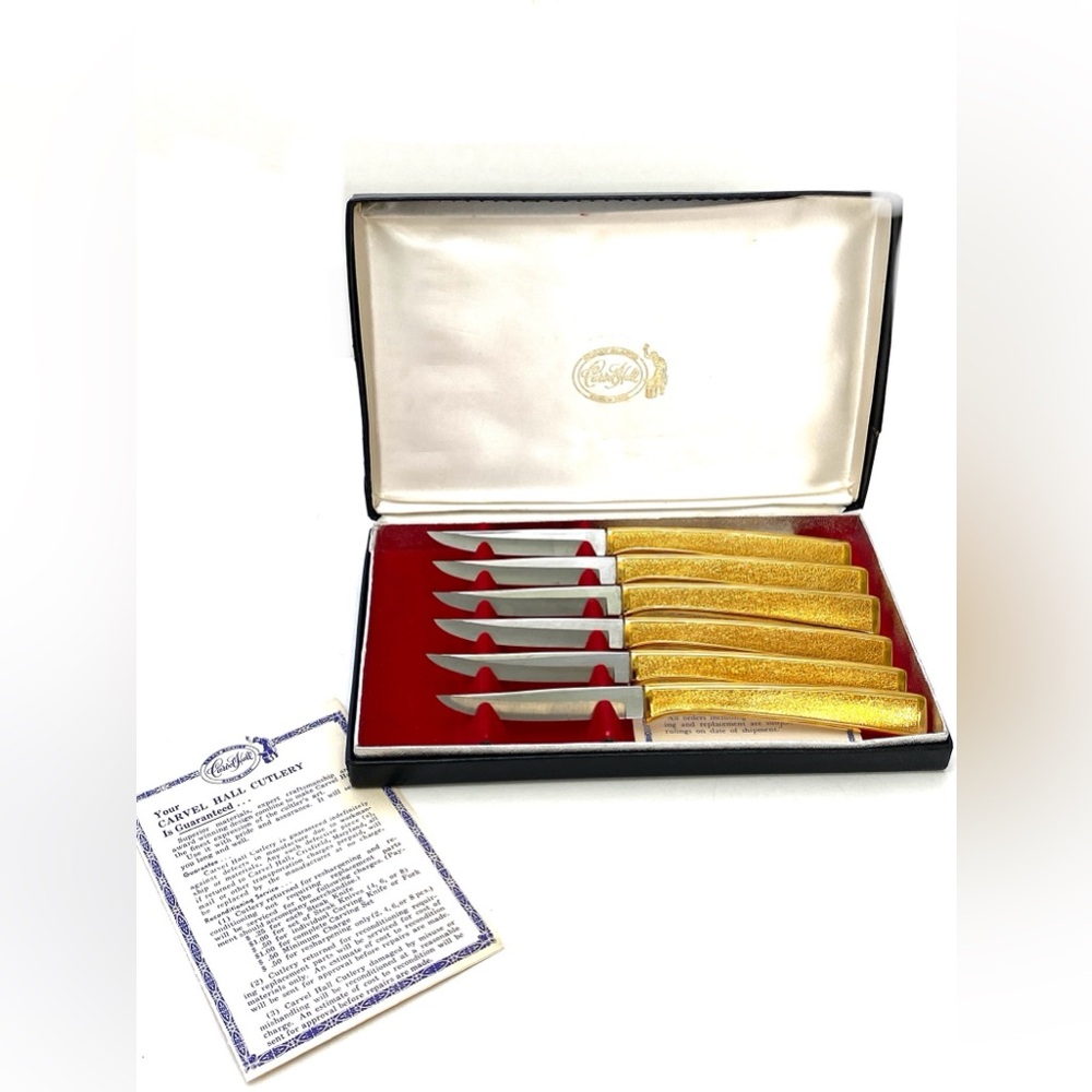 Carvel Hall Cutlery Premium 23kt Gold Heavy Plated 6-Piece Cutlery Set